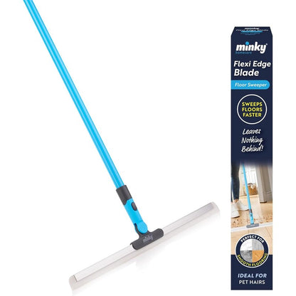 Flexible Rubber Floor Sweeper – Sweeps Hair and Dust Faster with Zero Residue