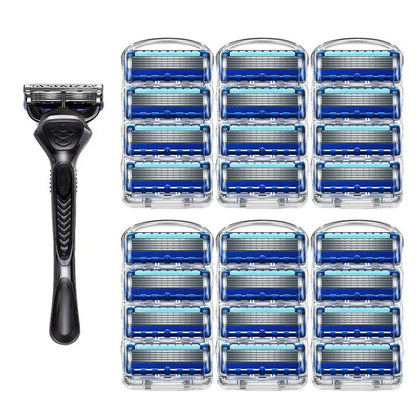 Premium 3-Blade Razor Set + 24 Refills | Ultra-Smooth Shave