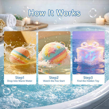 Magic Rainbow Bath Bombs with Surprise Toy Inside