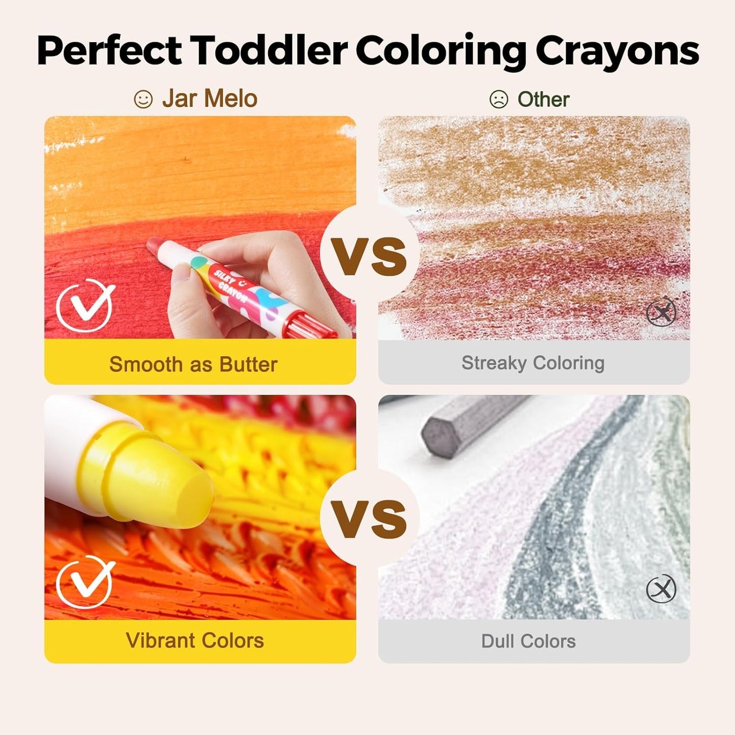 Jumbo Washable Silky Crayons for Mess-Free Toddler Coloring