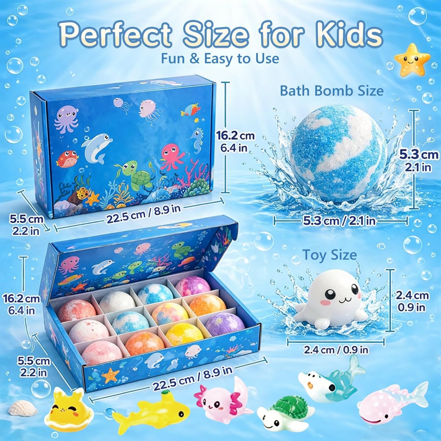 Magic Rainbow Bath Bombs with Surprise Toy Inside