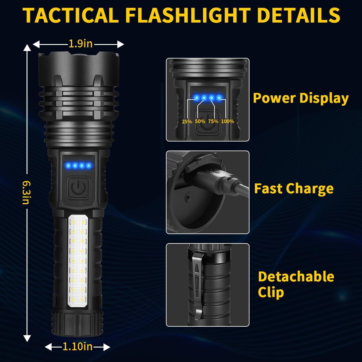 ULTRA-BRIGHT USB RECHARGEABLE FLASHLIGHT