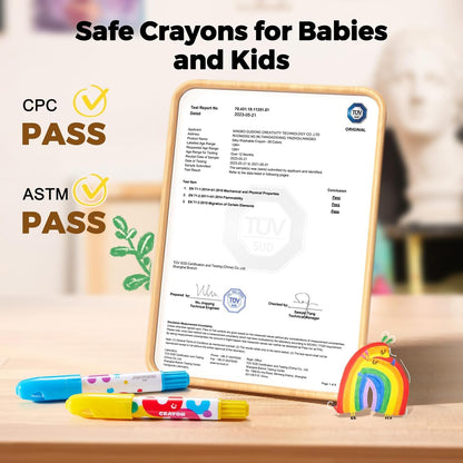 Jumbo Washable Silky Crayons for Mess-Free Toddler Coloring