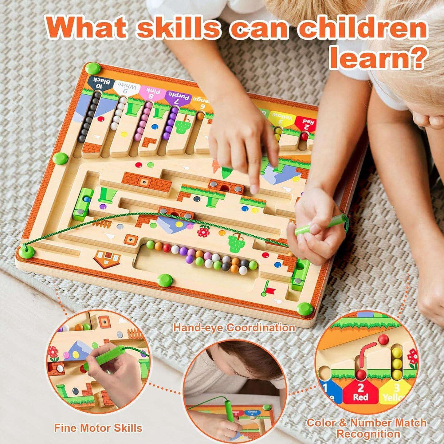 Pixels & Puzzles: Magnetic Color & Number Learning Maze