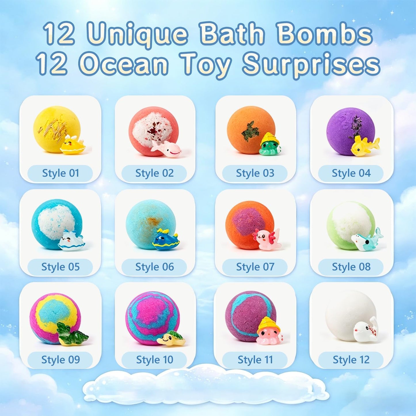 Magic Rainbow Bath Bombs with Surprise Toy Inside