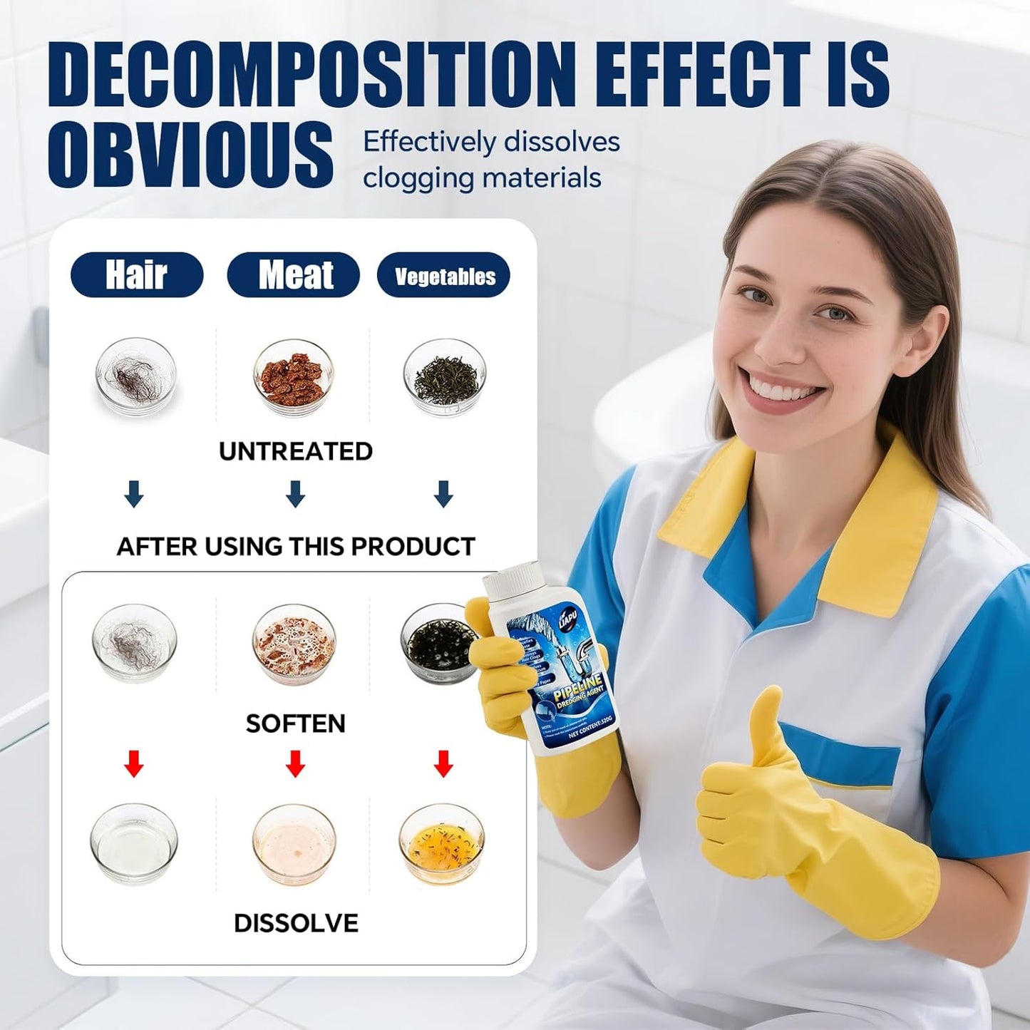 Dissolve Deep Clogs Fast – Pure Powder Power!