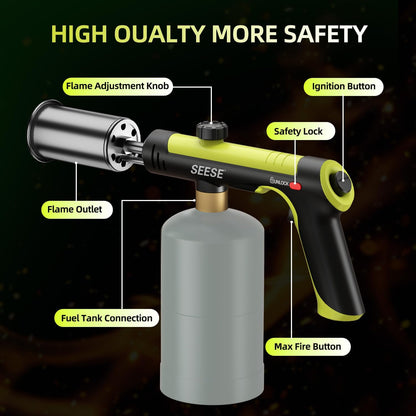Heavy-Duty Propane Torch with One-Touch Max Turbo Fire Button