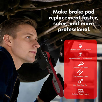 Professional 360° Ratchet Brake Caliper Piston Tool