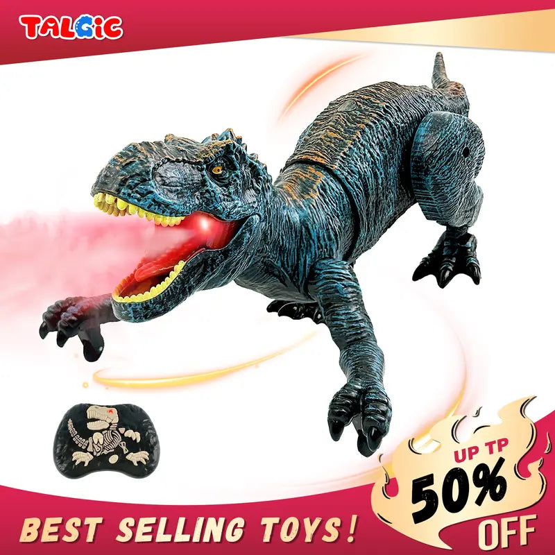 The Ultimate Remote-Control Dinosaur: Light Up the Wild with Epic Flame Spray