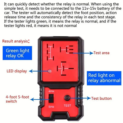 Quick 12V/24V Automotive Relay Tester – Instant Diagnostic Scan Tool
