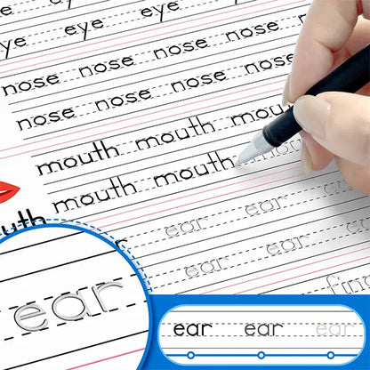 Magic Grooved Writing Practice Books - Master Perfect Handwriting Safely