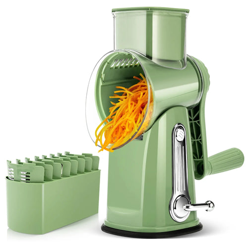 Rotary Cheese Grater with Handle - Slices, Shreds, & Grates in Seconds