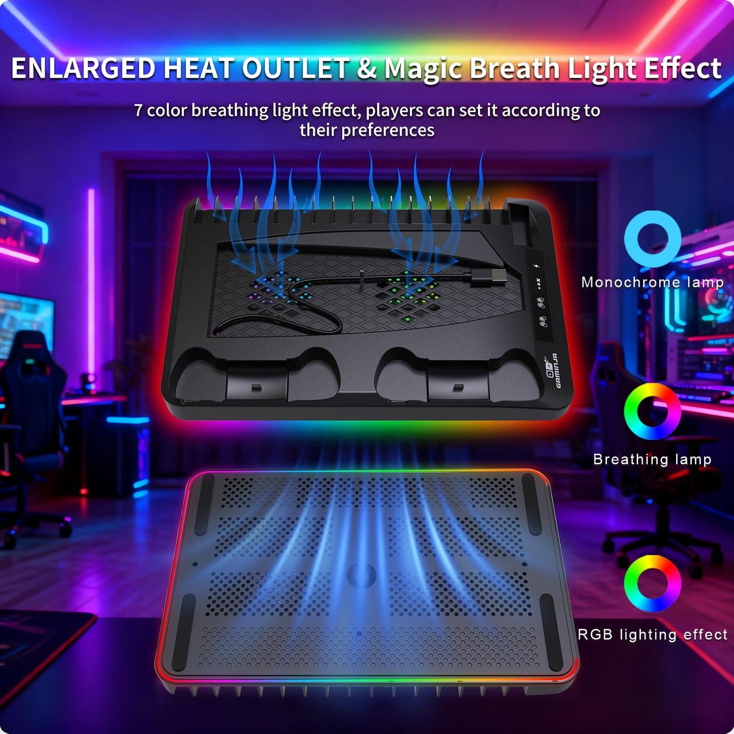 Universal Vertical Cooling Stand & Dual Fast Charging Station for P5, P5 Slim & P5 Pro
