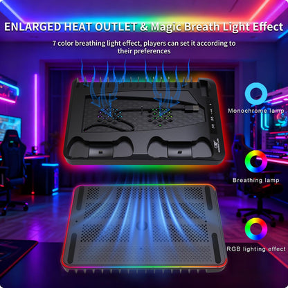 Universal Vertical Cooling Stand & Dual Fast Charging Station for P5, P5 Slim & P5 Pro