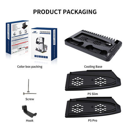 Universal Vertical Cooling Stand & Dual Fast Charging Station for P5, P5 Slim & P5 Pro